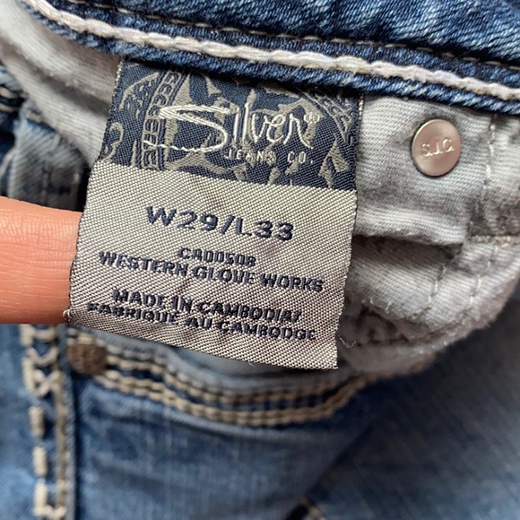 Silver jeans size 29 w 33 length low rise Tuesday baby boot - Picture 10 of 14